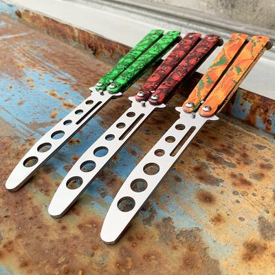 440 Stainless Steel Dull Blade Practice Butterfly Knife EDC Outdoor Camping Knives