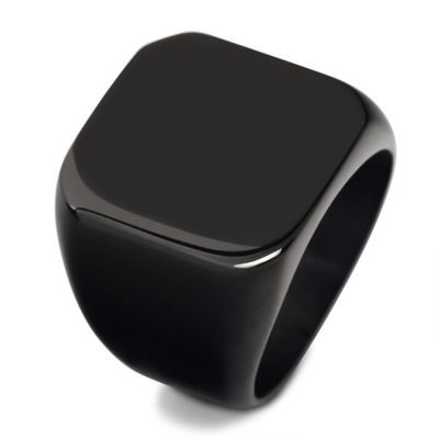 316L Men Gold Plated Finger Ring Geometric Silver Steel Ring Powder Coating