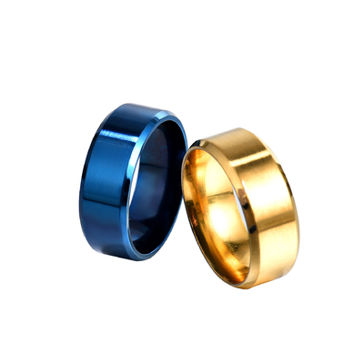 4 Colors 316L Stainless Steel Ring Powder Coating Stainless Ring For Men