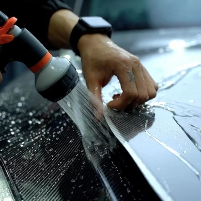 1.52*18 M Ceramic Carbon Fiber Wrapping High Glossy Black Exterior Decoration Carbon Fiber Vinyl Film