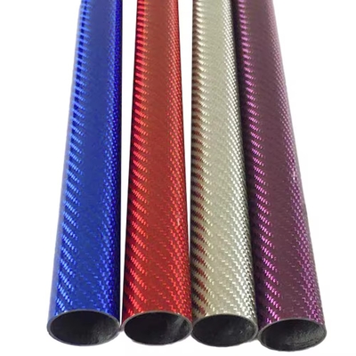Electroplated glass fiber Promotional Original Factory Carbon Fiber Tube With Color Custom