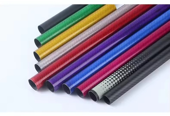 Wholesale 3k Dark Blue Carbon Fiber Tube Customize Carbon Fibre Tube Pipe with color