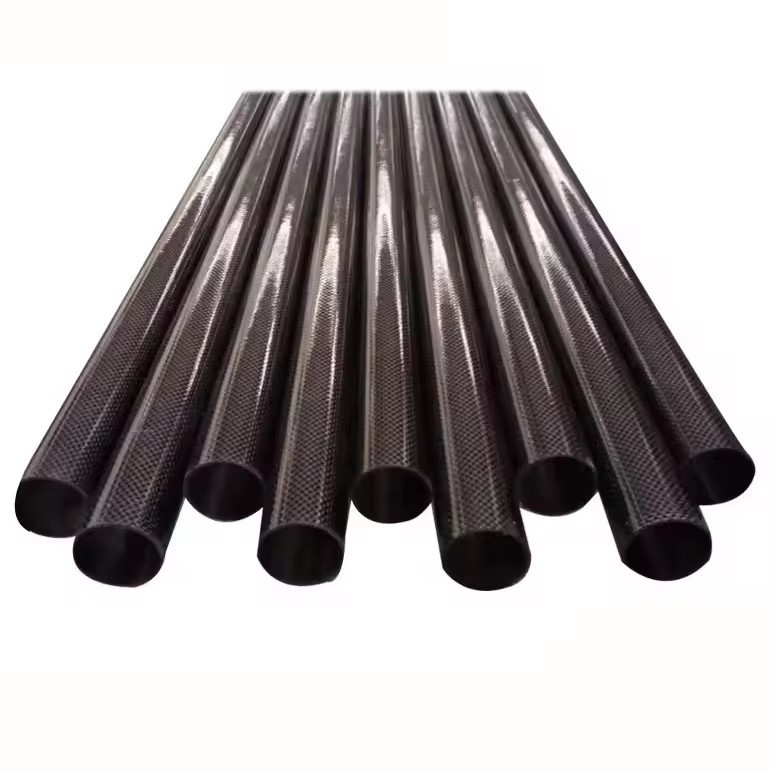 Wholesale 3k Dark Blue Carbon Fiber Tube Customize Carbon Fibre Tube Pipe with color