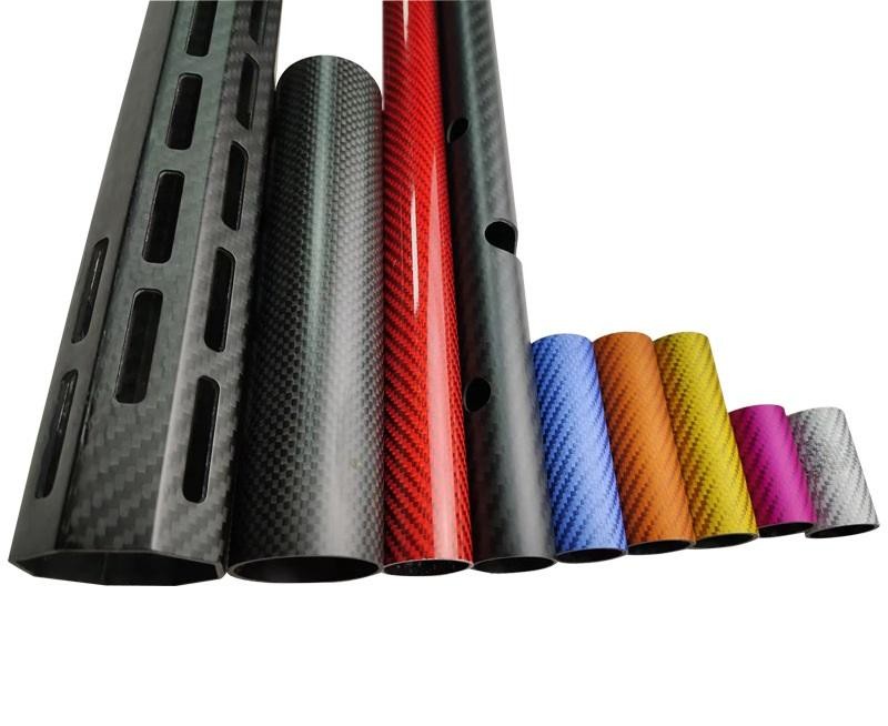 OEM 3k Twill Machined Carbon Fiber Rod Tube Customization Color