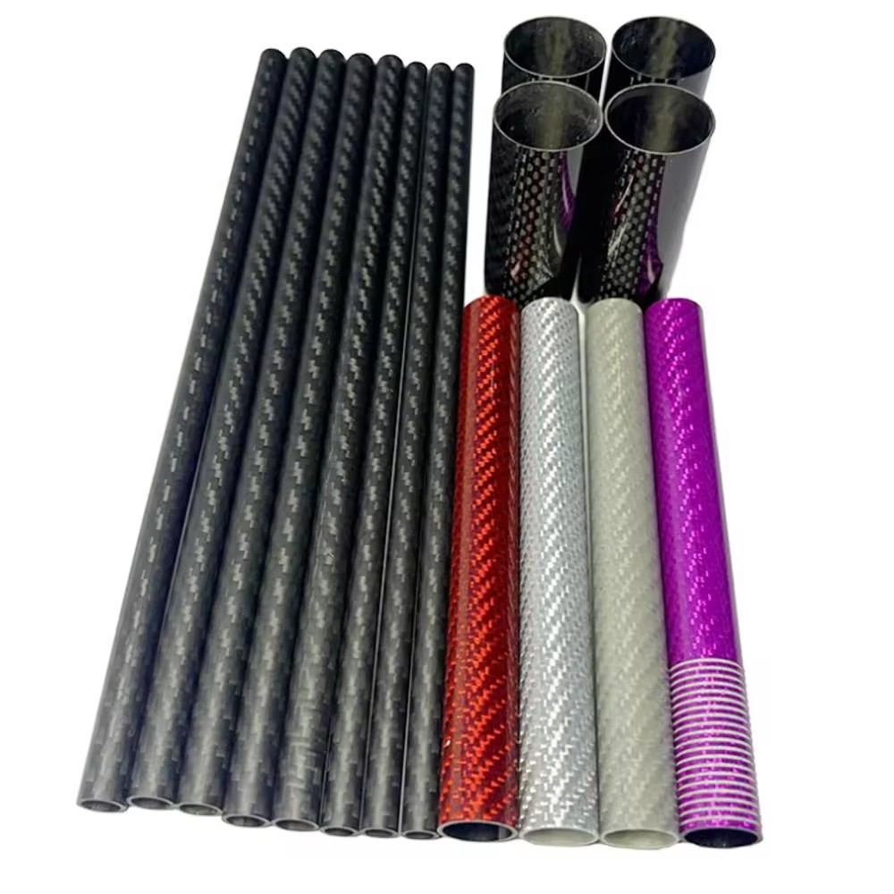 Electroplated glass fiber Promotional Original Factory Carbon Fiber Tube With Color Custom